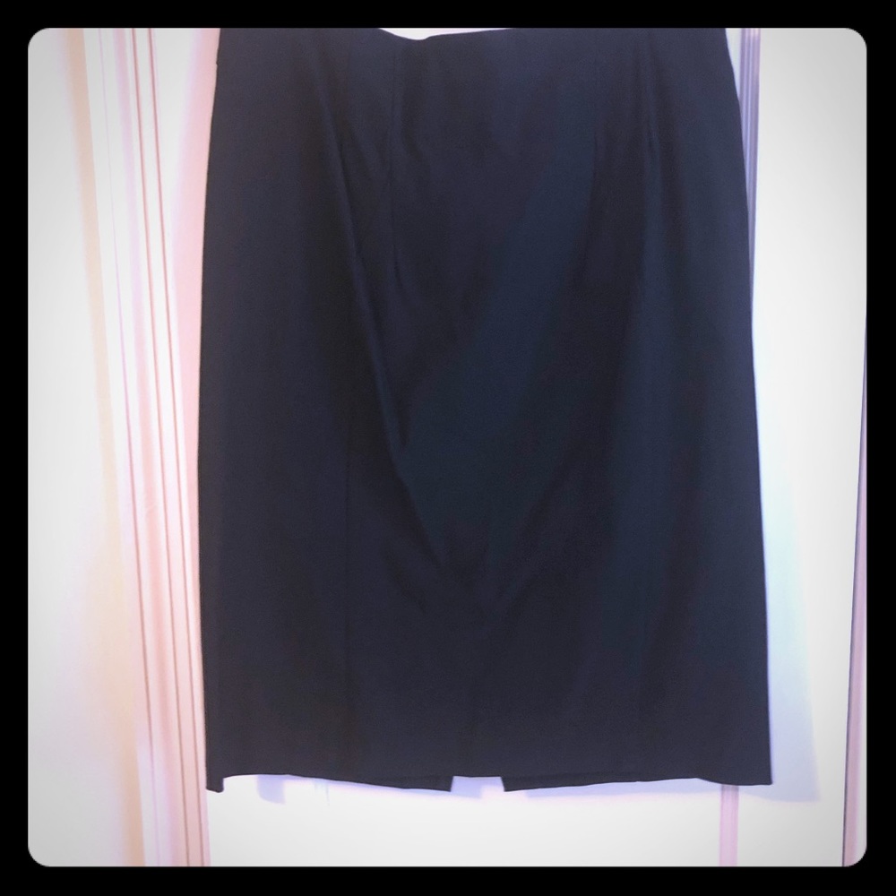 Black stretchy pencil skirt with side zip